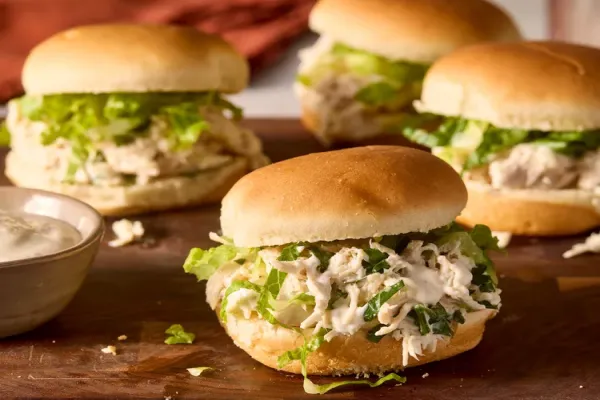 Slow Cooker Chicken Caesar Sandwiches