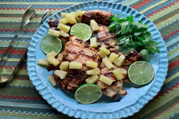 Grilled Pineapple Lime Chicken Thighs