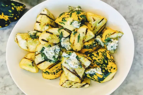 Grilled Pattypan Squash With Garlic Butter