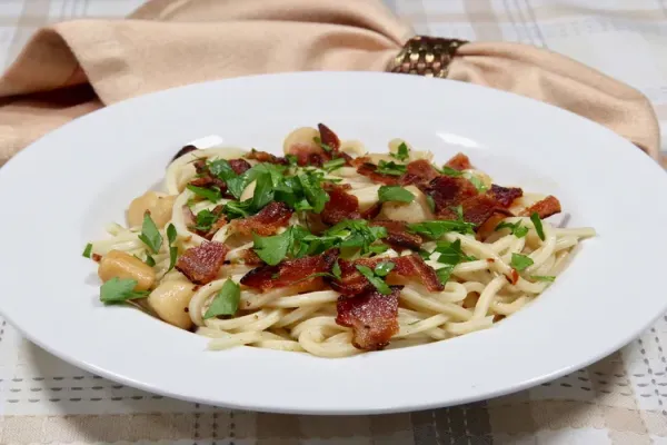 Scallop and Bacon Spaghetti