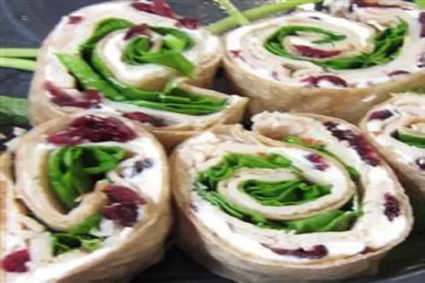 Turkey, Cranberry, and Spinach Roll Ups