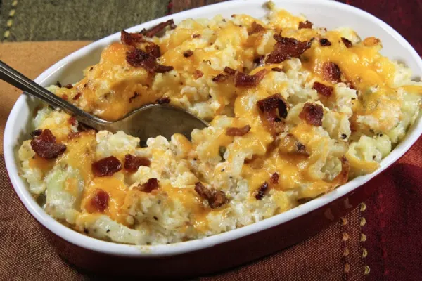Low Carb, Twice Baked Cauliflower Casserole